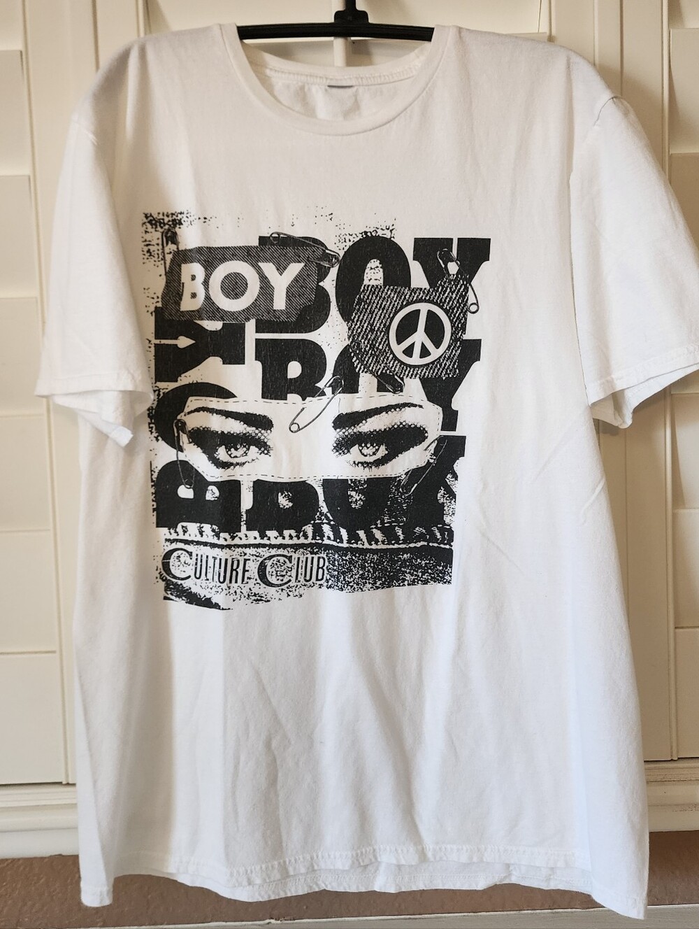 Culture Club Boy George White Graphic Tshirt Size Large